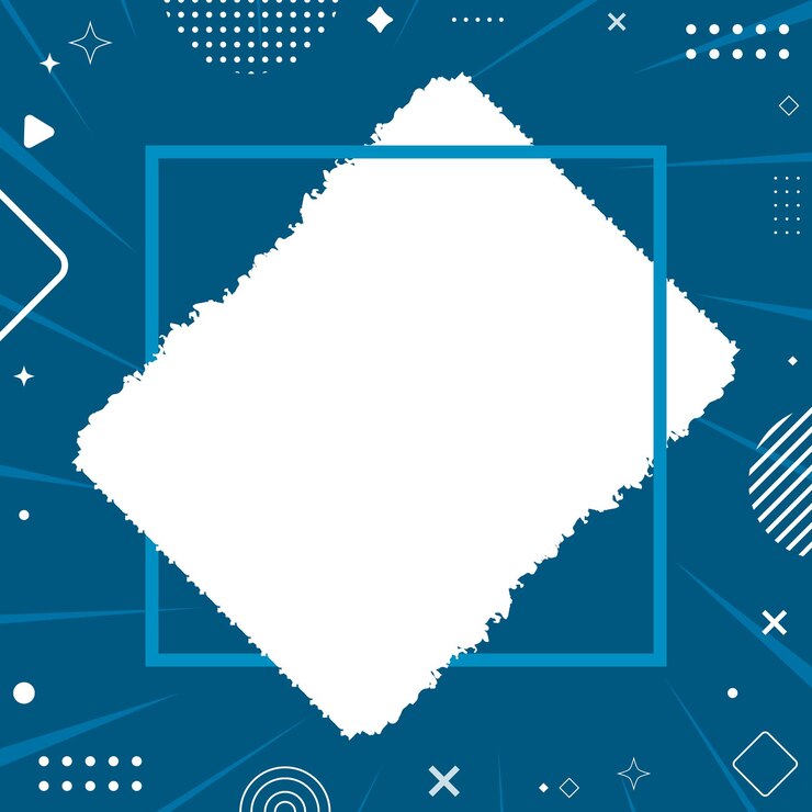 Vector grunge geometric blue background with a frame