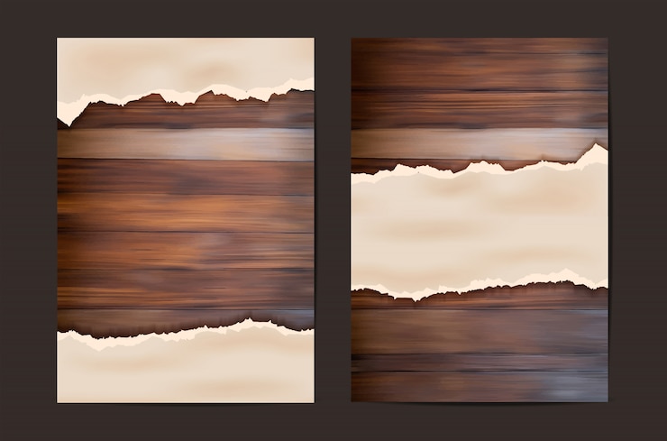 Vector grunge paper on wooden wall