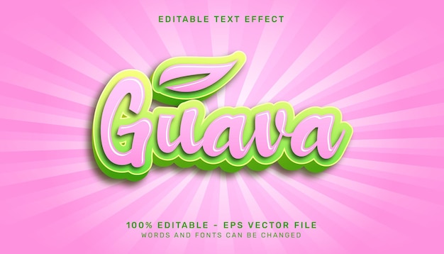 guava 3d text effect and editable text effect