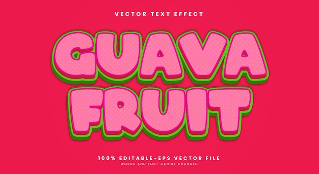 guava fruit 3d editable text effect template suitable for cartoon style