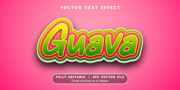 guava text effect with editable font style