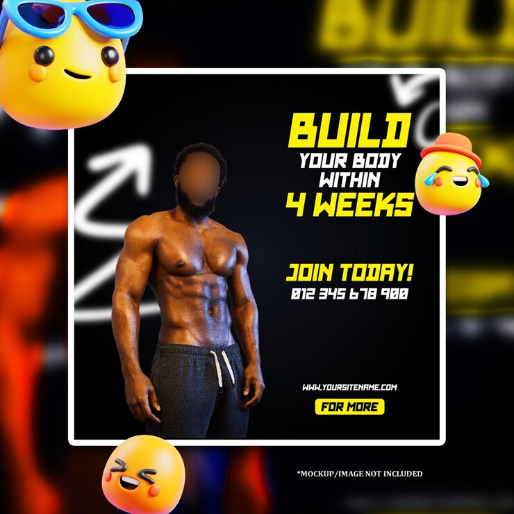 Gym fitness promotional social media EPS vector banner templates