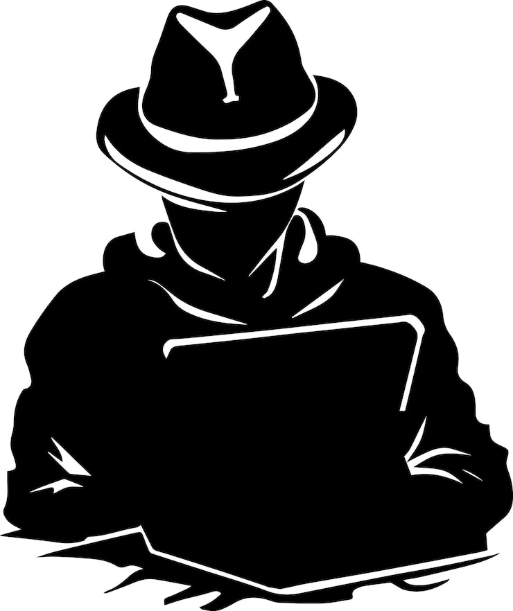 Vector hacker vector tattoo design silhouette illustration 4