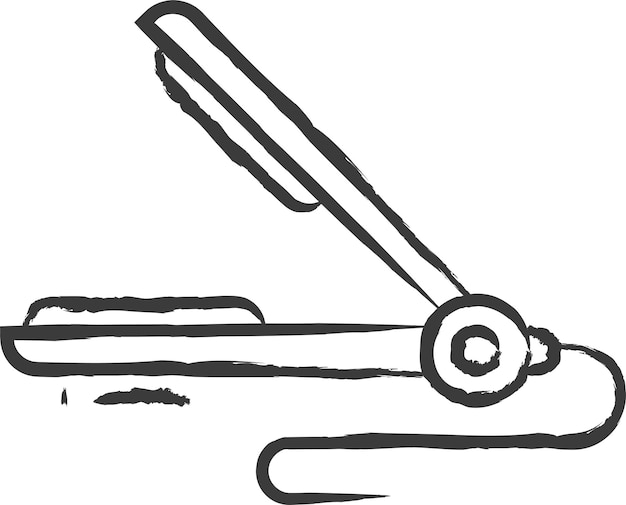 hair iron hand drawn vector illustration