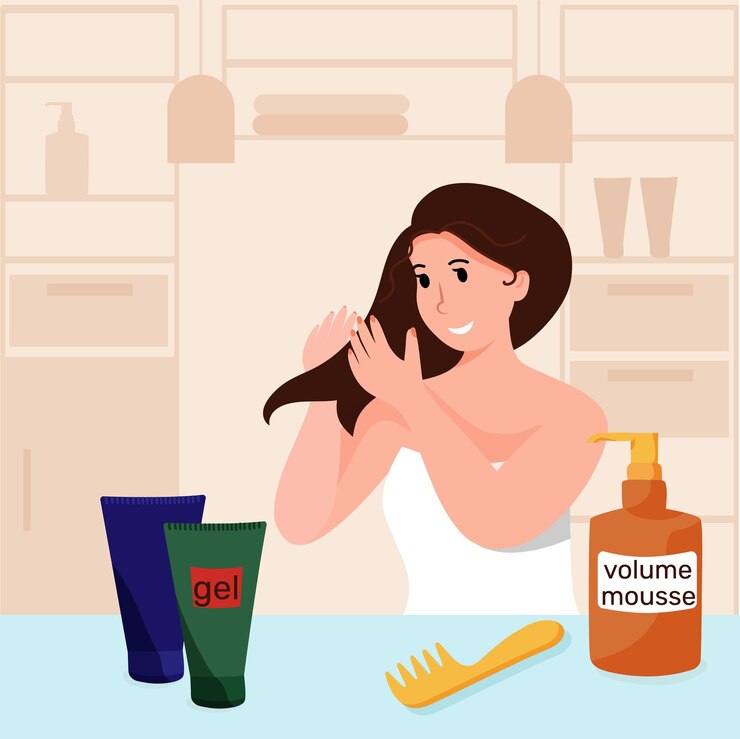 Vector hair style steps to make your hair look better use gel and hair cream