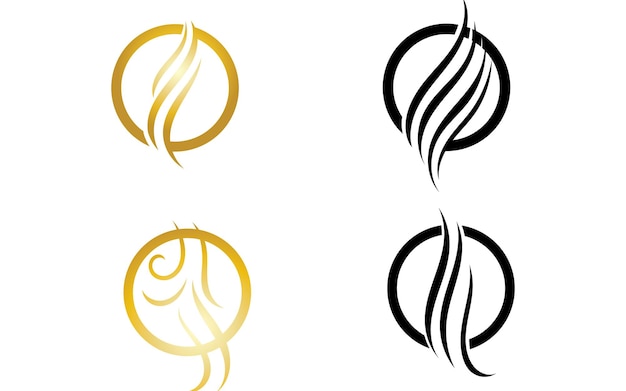 Hair wave logo and symbols vector