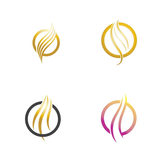 Hair wave logo icon vector