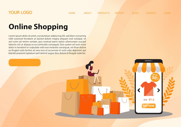 Vector halaman arahan belanja online