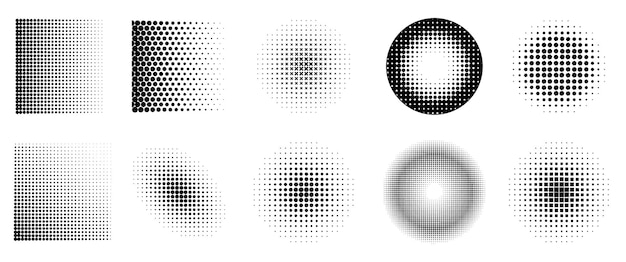 halftone dot background dots textured round patterns circle dynamic shape monochrome gradient dotted