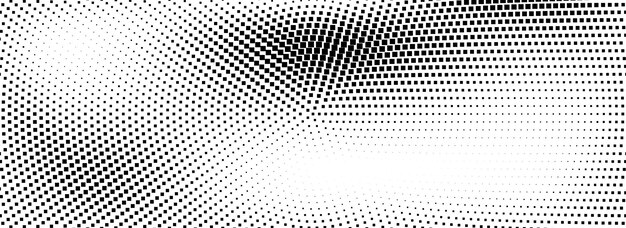 Halftone radial dotted background Square dots comic gradient texture Black white rough grit overla