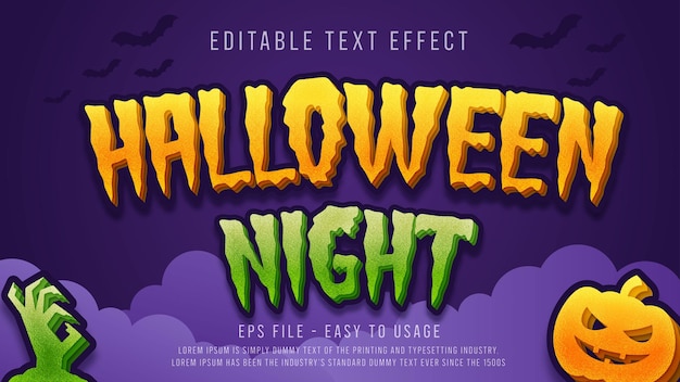 Halloween night editable text effect template
