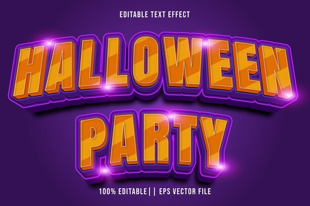 Halloween Party Editable Text Effect 3D Gradient Style