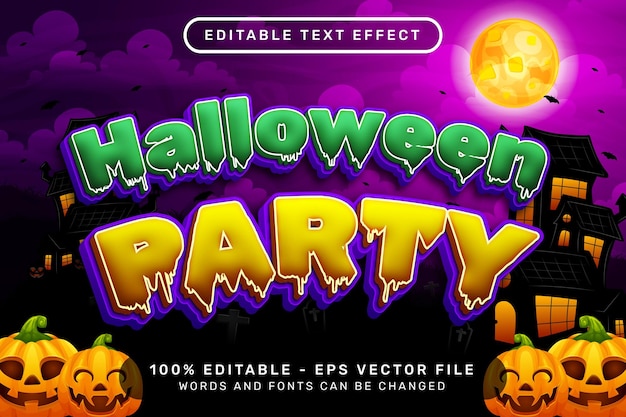 halloween party text effect and editable text effect with halloween background