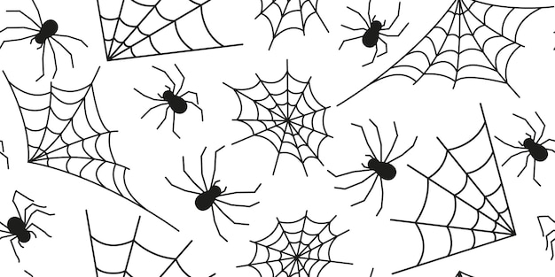 halloween seamless horizontal pattern with insects in doodle style image for textiles packaging