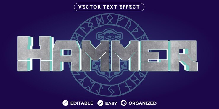 HammerTextEffectFully Editable Font Text Effect
