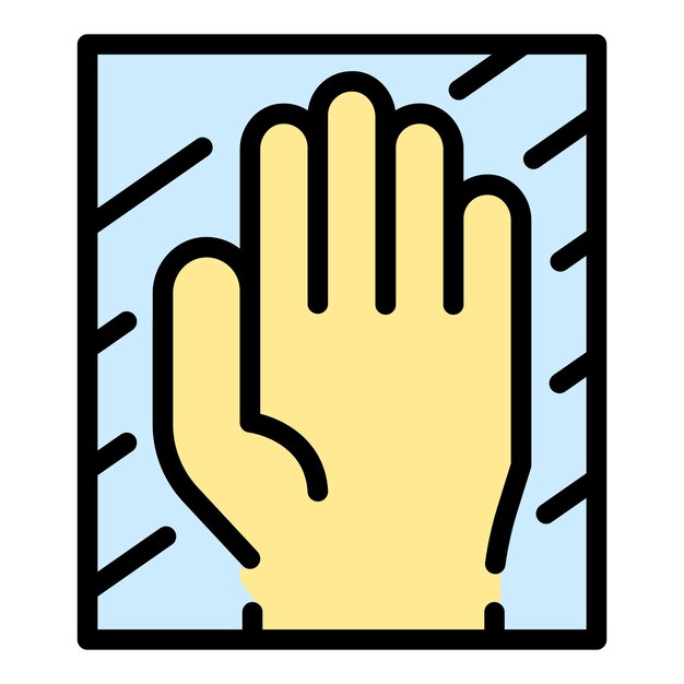 Hand authentication icon Outline hand authentication vector icon color flat isolated