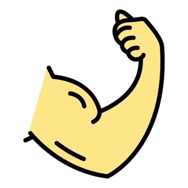 hand biceps icon outline hand biceps vector icon color flat isolated