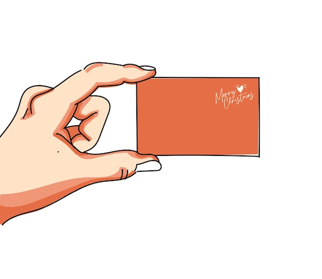 HAND CLOSE UP with card for Christmas gift