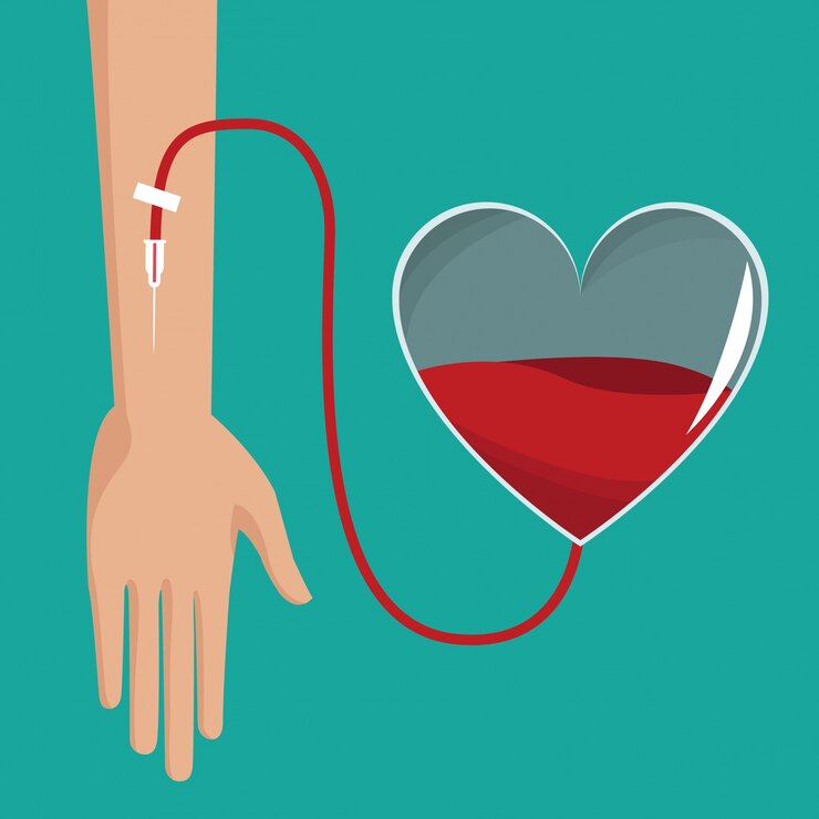 Vector hand donor heart blood