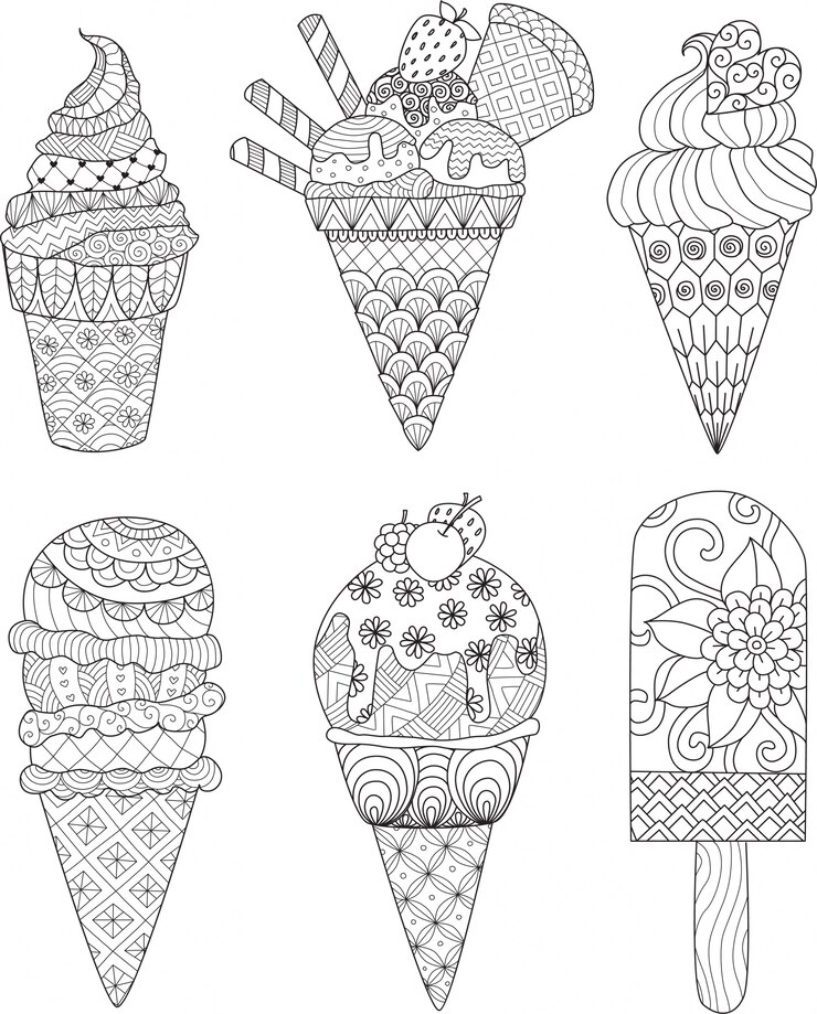 Hand draw ice cream collection