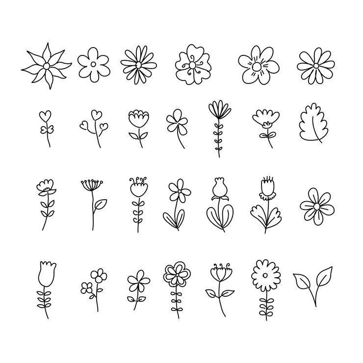 Hand drawing floral vectors