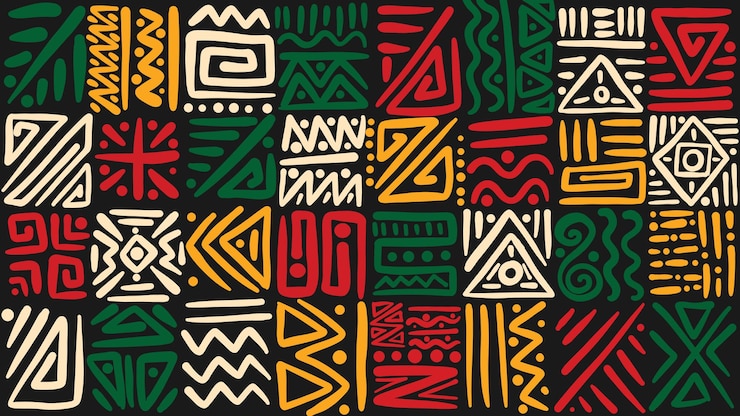 Vector hand drawn abstract african pattern ethnic background