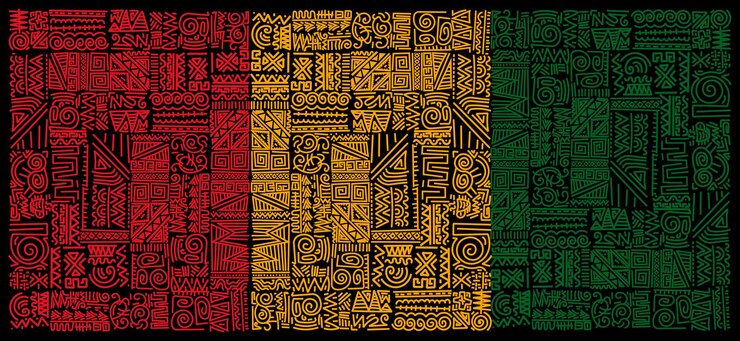 Vector hand drawn abstract pattern african style ethnic background