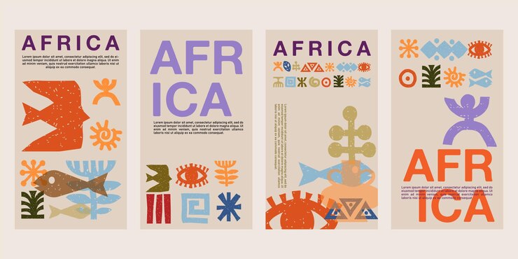 Vector hand drawn african mexican and aztecs tribal for frame border cover social media