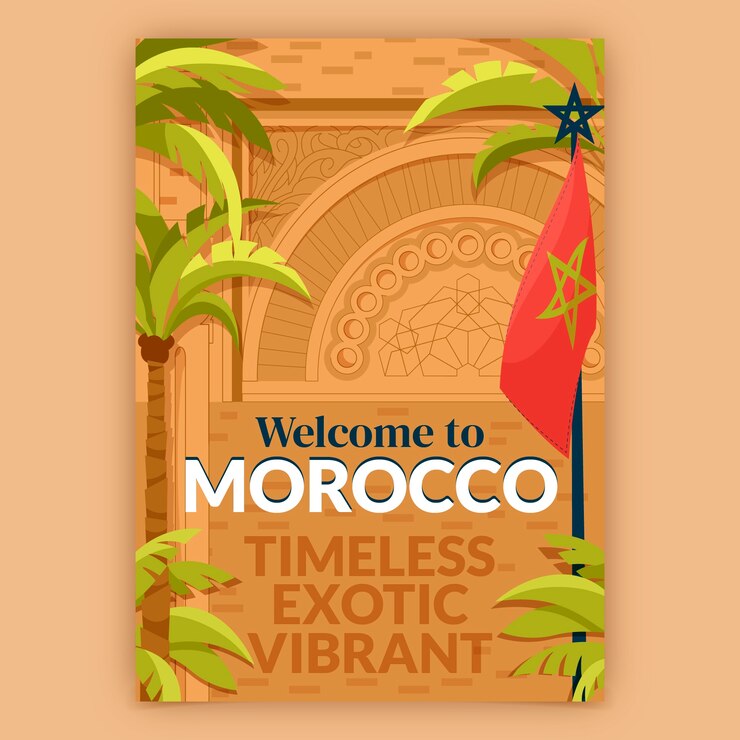 Vector hand drawn arabic morocco poster