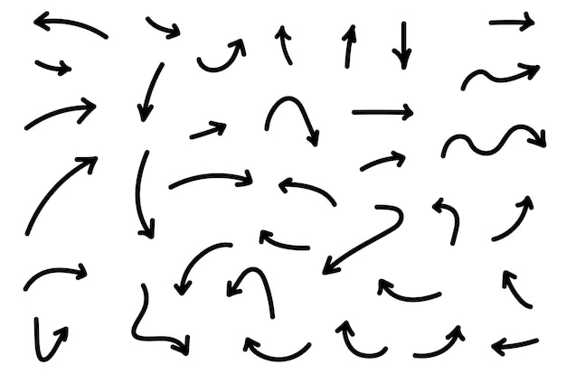 Hand drawn arrow icons design