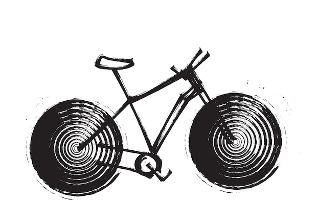 hand drawn bike in sketch style vector
