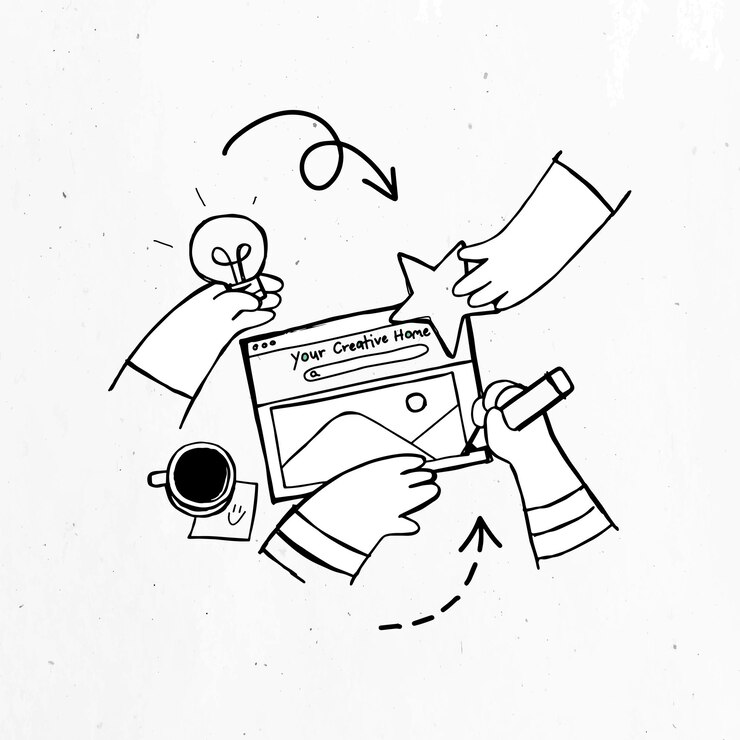 Vector hand drawn brainstorming vector with doodle art design