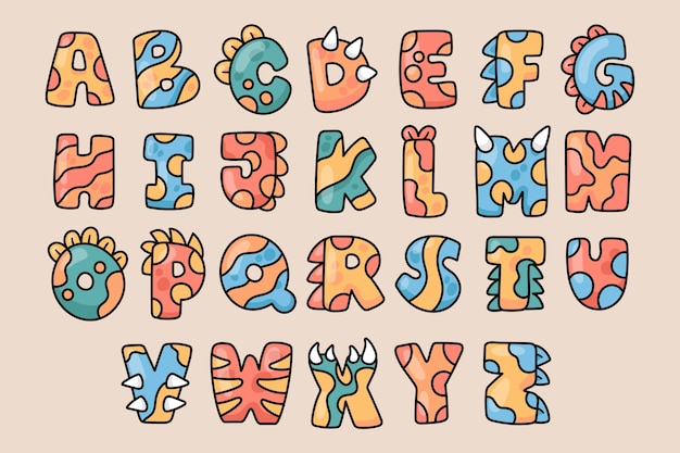 Hand drawn dino font