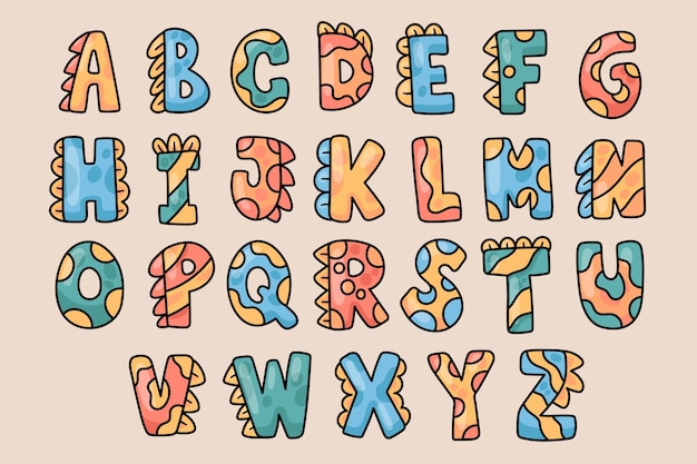 Hand drawn dino font
