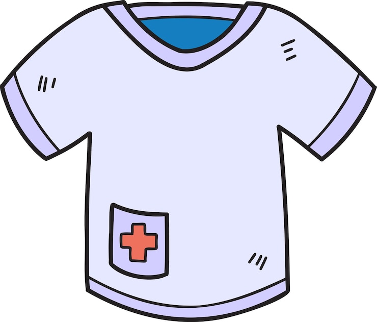 Vector hand drawn doctor uniform shirt illustration