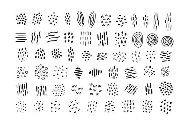 Hand drawn doodle funky texture vector set