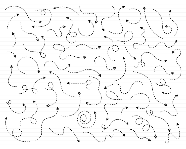 Vector hand drawn dotted arrow set vector design