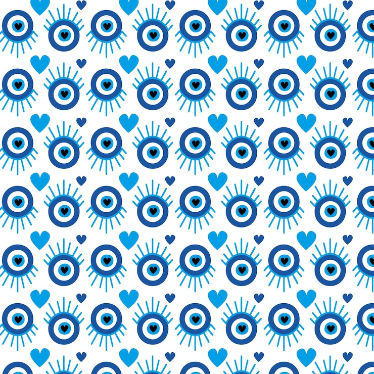 Vector hand drawn eye pattern