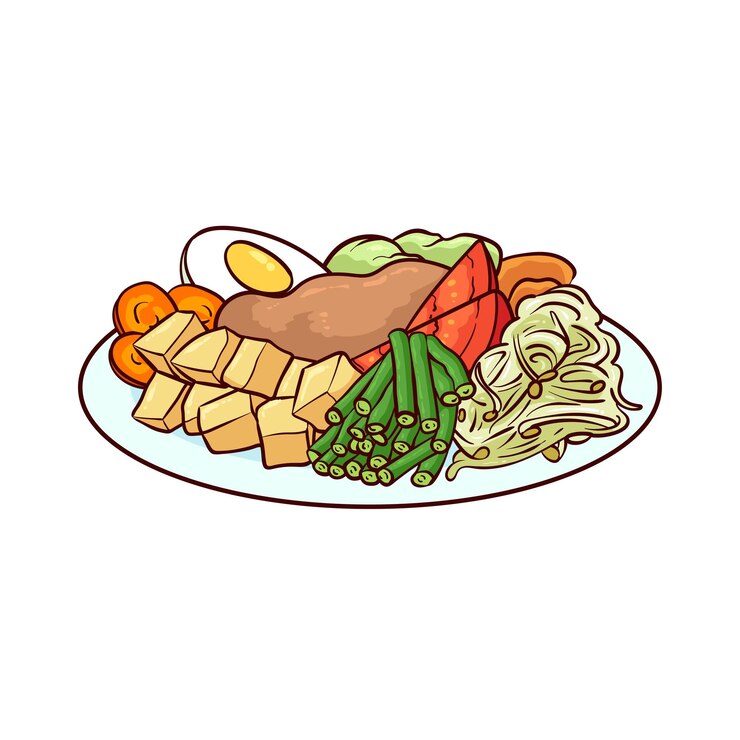 Vector hand drawn gadogado food 1