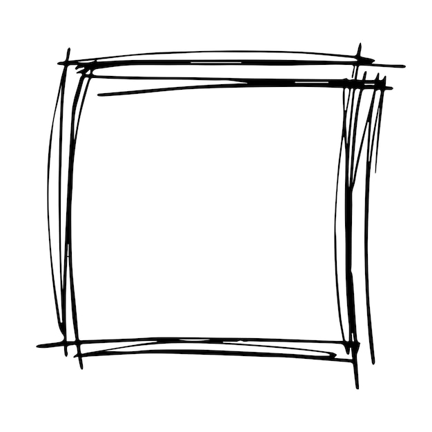hand drawn highlight illustration marker frame clipart ink scribble square single element