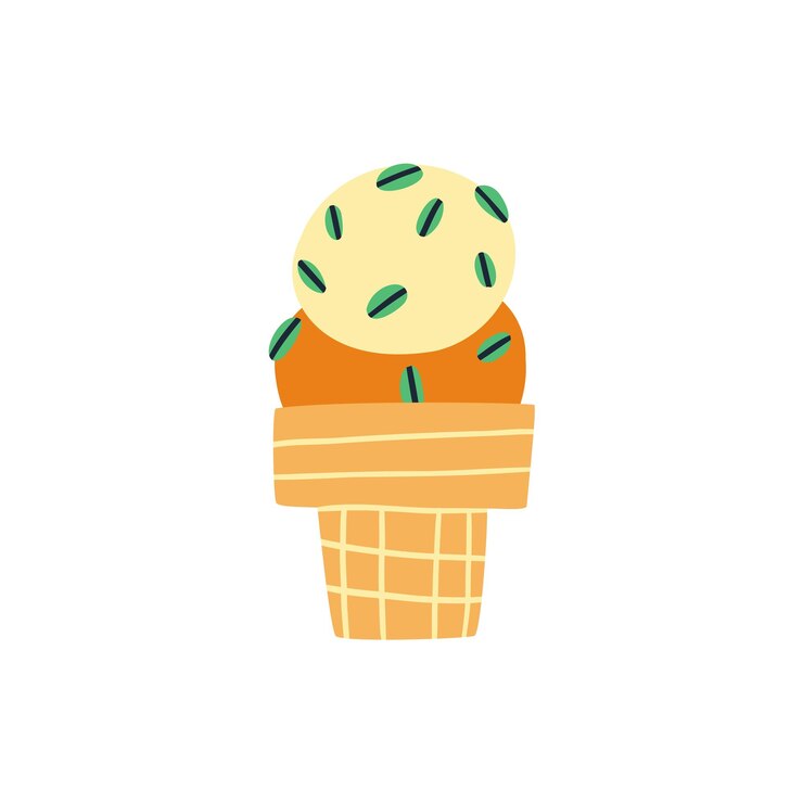 Hand drawn ice cream vector illustration in flat style