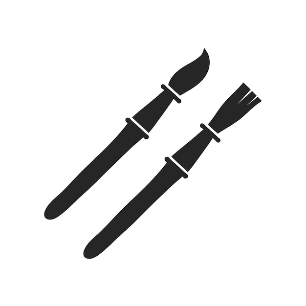 hand drawn icon paint brushes