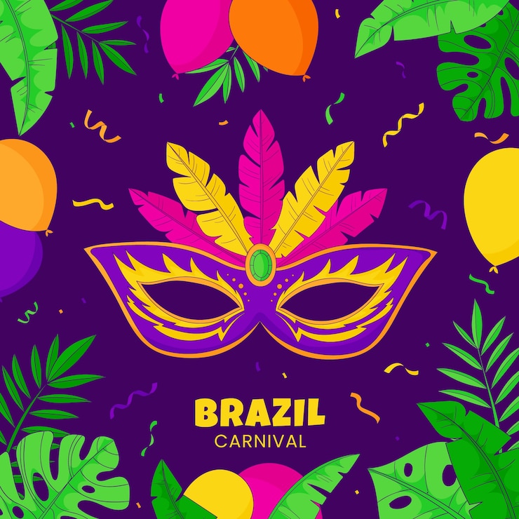 Vector hand drawn illustration for brazilian carnival