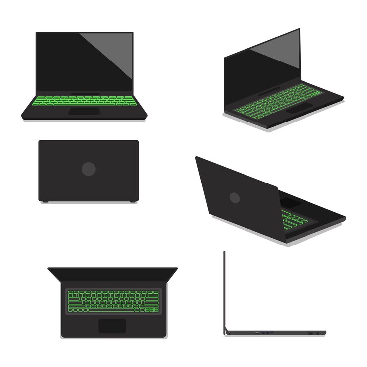 Hand drawn laptop illustration assets