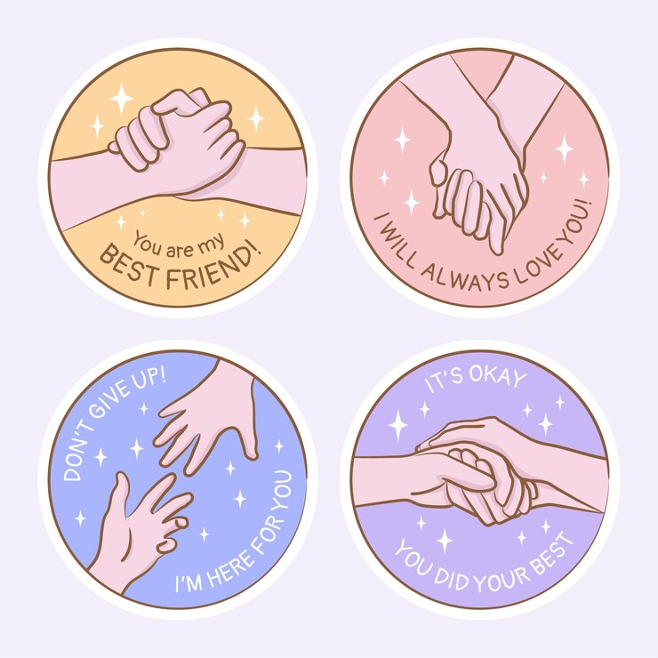 Vector hand drawn motivation sticker set