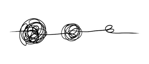 hand drawn of tangle scrawl sketch abstract scribble vector illustration