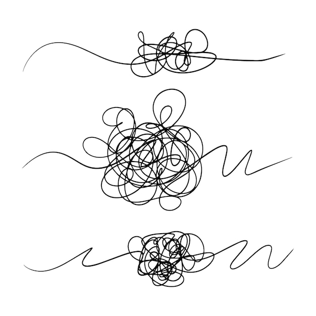 hand drawn of tangle scrawl sketch abstract scribble vector illustration