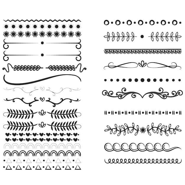 Hand drawn ornament divider set design