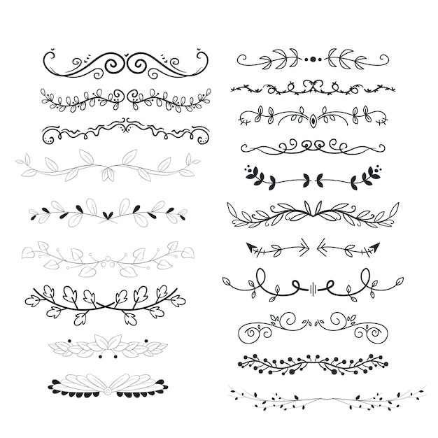 Hand drawn ornament divider set design