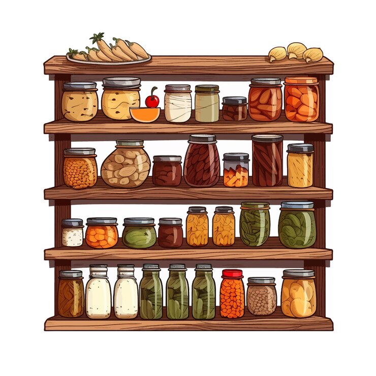 Vector hand drawn pantry cartoon vector illustration clipart white background
